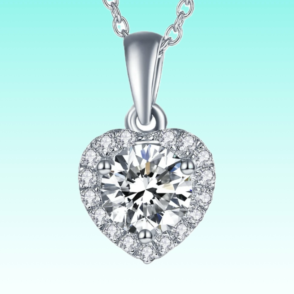 Svetlucava moissanit ogrlica u belom zlatu i srebru, luksuzna alternativa dijamantu sa nezamislivim sjajem.